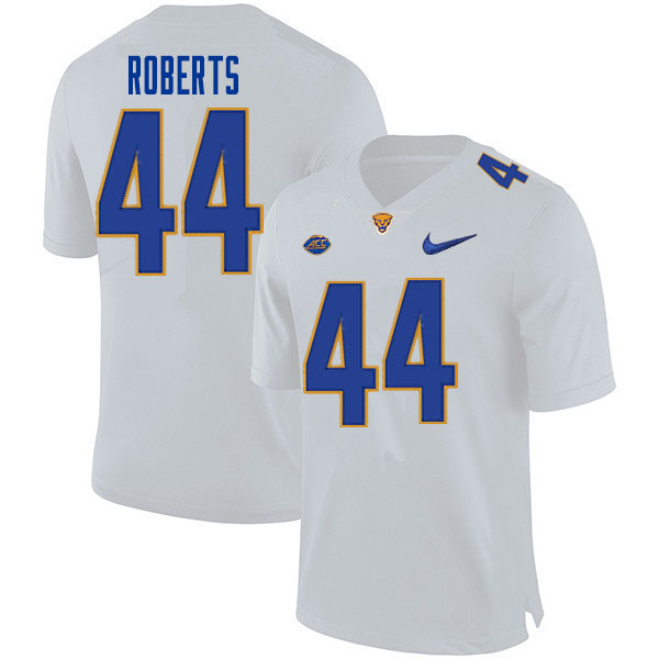 Men #44 A.J. Roberts Pitt Panthers College Football Jerseys Sale-White